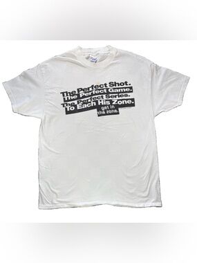 Vintage 90s Get in the Zone T Shirt Men's XL White Hanes Beefy Sportswear